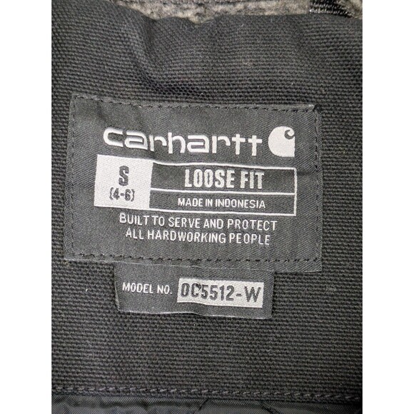 Carhartt Womens Loose Fit Weathered Washed Duck Coat Black Size Small NEW - Picture 4 of 14